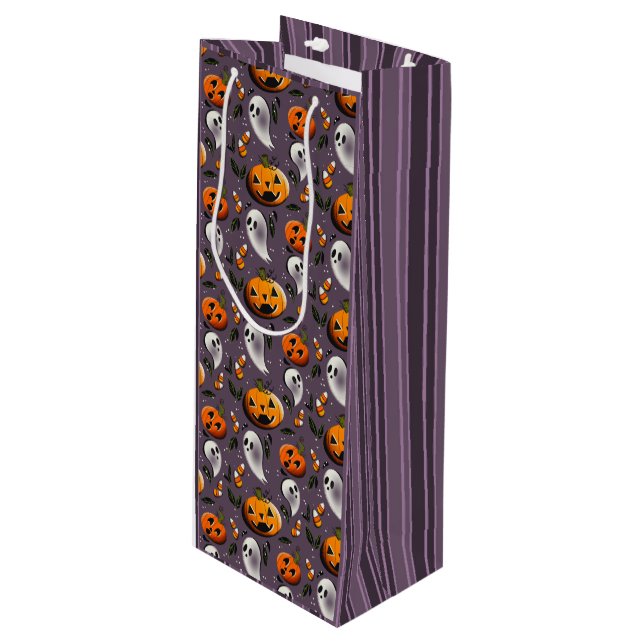 Bolsa Para Vino Jack-o-Ghost Púrpura (Angulo Anverso)