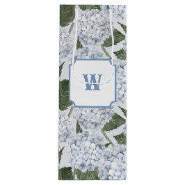 Bolsa Para Vino Jardín Floral de Hortensias Azules