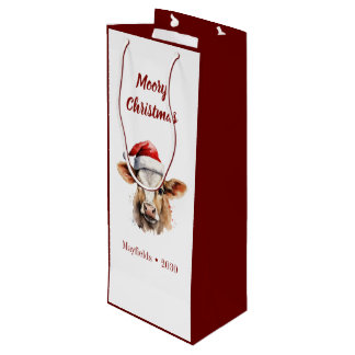 Bolsa Para Vino Jersey Cow "Moory Navidades"