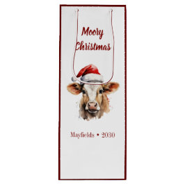 Bolsa Para Vino Jersey Cow "Moory Navidades"
