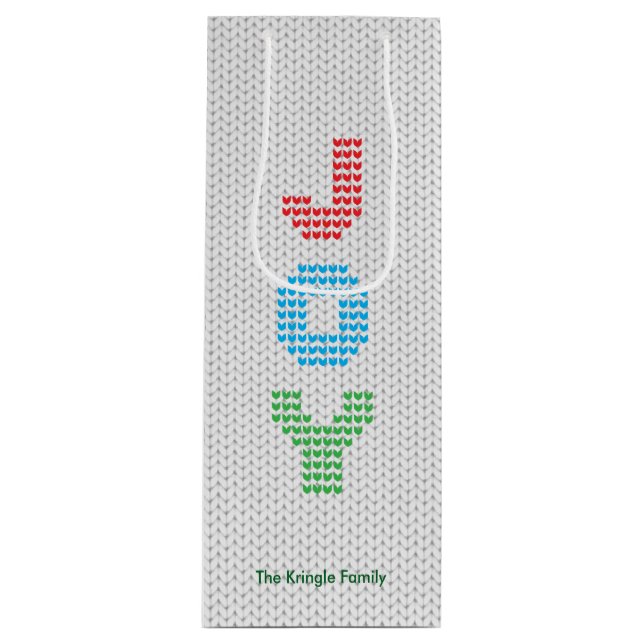 Bolsa Para Vino Joy Typography Navidades Sweater (Anverso)