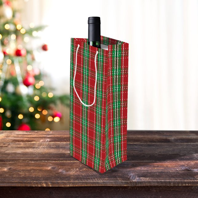 Bolsa Para Vino Jugaron Navidades rusos de invierno en vacaciones  (Red and green wine bottle gift bag)
