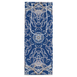 Bolsa Para Vino Kaleidoscope Azul brillante, blanco, una sola estr