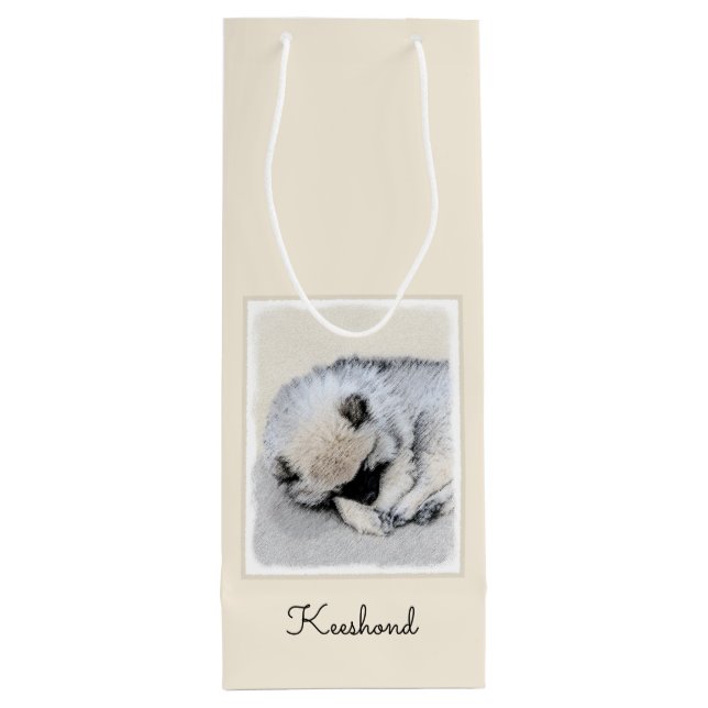 Bolsa Para Vino Keeshond Sleeping Pinting Pintura Original De Perr