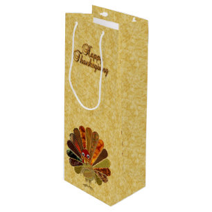Bolsa Para Vino La colorida y feliz celebración de Acción de Graci