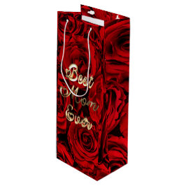 Bolsa Para Vino La mejor madre que nunca corazón Roses Roses Flora