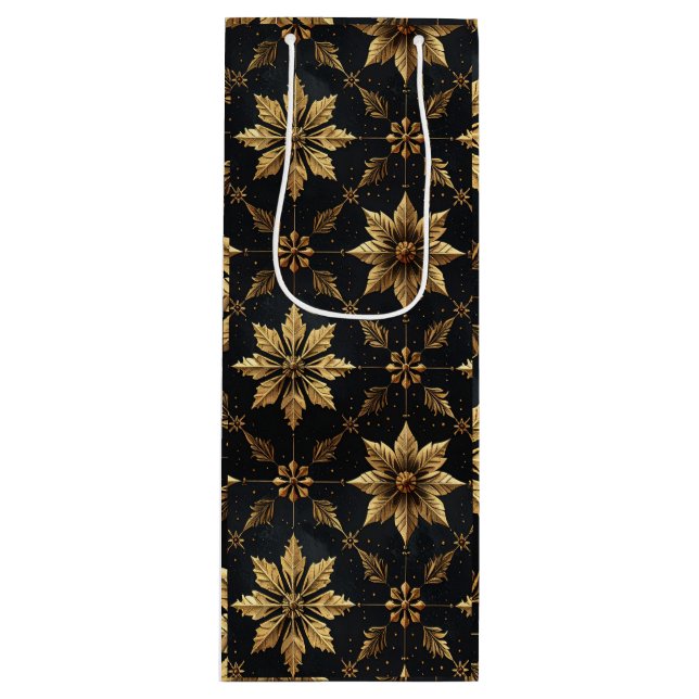 Bolsa Para Vino La Navidad Elegante - Flor (Anverso)