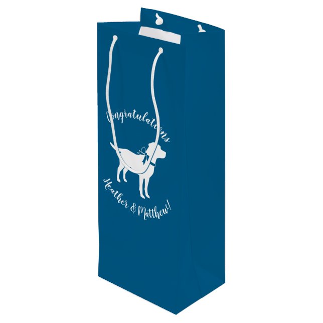 Bolsa Para Vino Labrador Dog Baby Shower Blue Boy Lab (Angulo reverso)