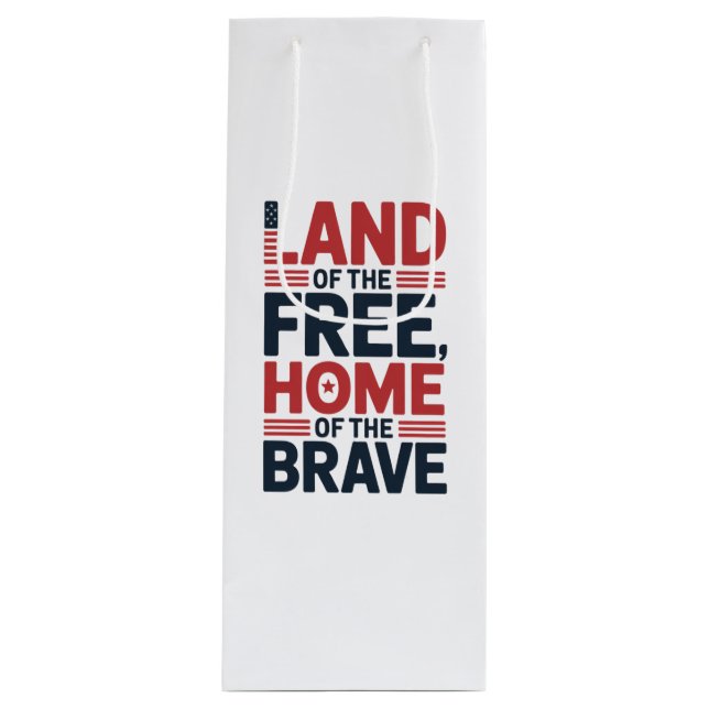 Bolsa Para Vino Land of the Free | Home of the Brave USA Shirt (Anverso)