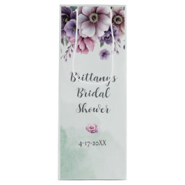 Bolsa Para Vino Lavanda con ducha de novia y flor verde