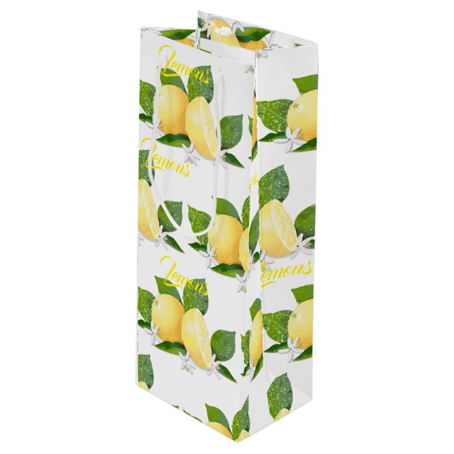 Bolsa Para Vino Lemons Citrus Fruit Botanical (Angulo Anverso)