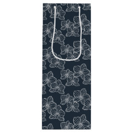 Bolsa Para Vino Linear Orchid | Botanical Floral Charcoal