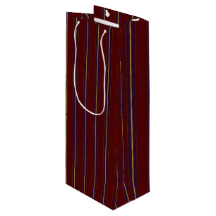 Bolsa Para Vino Lineas Rojo Morado y Dorado