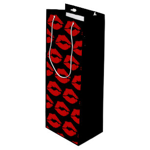 Bolsa Para Vino "Lips de Diva" /Rojo