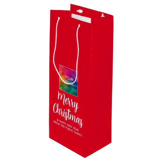 Bolsa Para Vino Logo de imagen del cliente Mensajes de texto Feliz (Angulo Anverso)