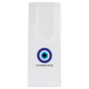 Bolsa Para Vino Logo del boda griego turco Evil Eye Blue Mati