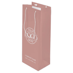 Bolsa Para Vino Logotipo corporativo de empresa de rosa polvorient