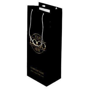 Bolsa Para Vino Logotipo corporativo minimalista de empresa negra