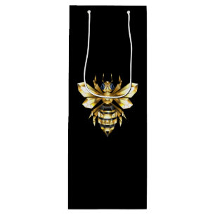 Bolsa Para Vino Logotipo de abeja poligonal de lámina de oro falso