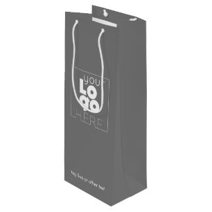 Bolsa Para Vino Logotipo de la empresa Personalizado Papel gris Bo