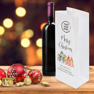 Bolsa Para Vino Logotipo empresarial Feliz Navidad Fiesta corporat