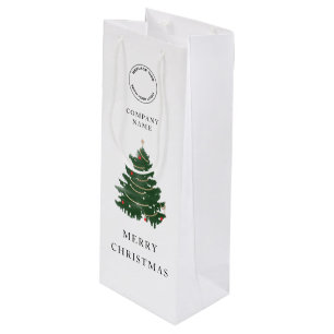 Bolsa Para Vino Logotipo moderno de empresa Árbol de Navidad alegr