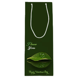 Bolsa Para Vino Lograda gota de agua en forma de corazón en hoja