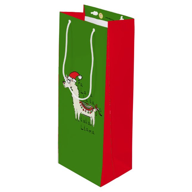 Bolsa Para Vino Los niños de los Navidades de Llama son graciosos (Angulo Anverso)