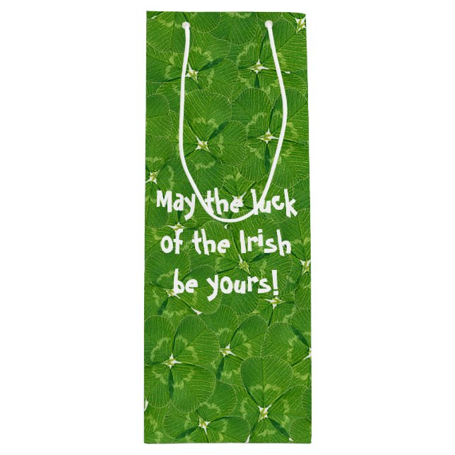 Bolsa Para Vino Luck Shamrock irlandés (Anverso)