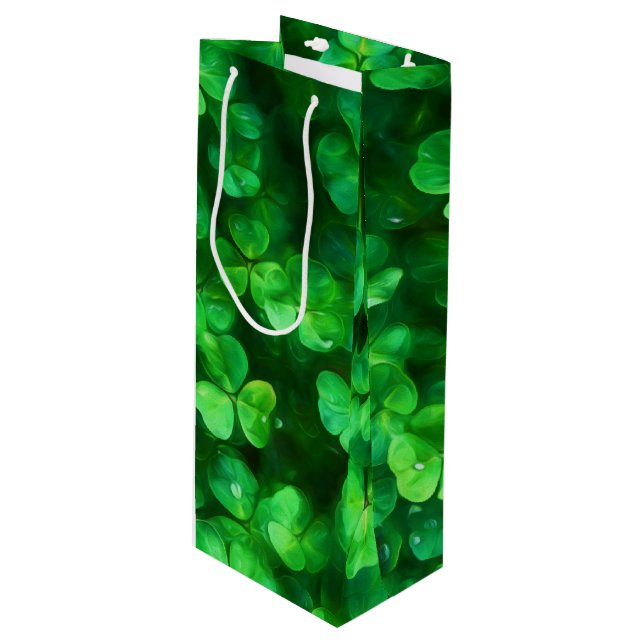 Bolsa Para Vino Lucky Celtic Irish Green Shamrock (Angulo Anverso)