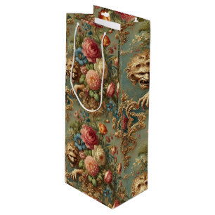 Bolsa Para Vino Lujo - Diseño floral gótico