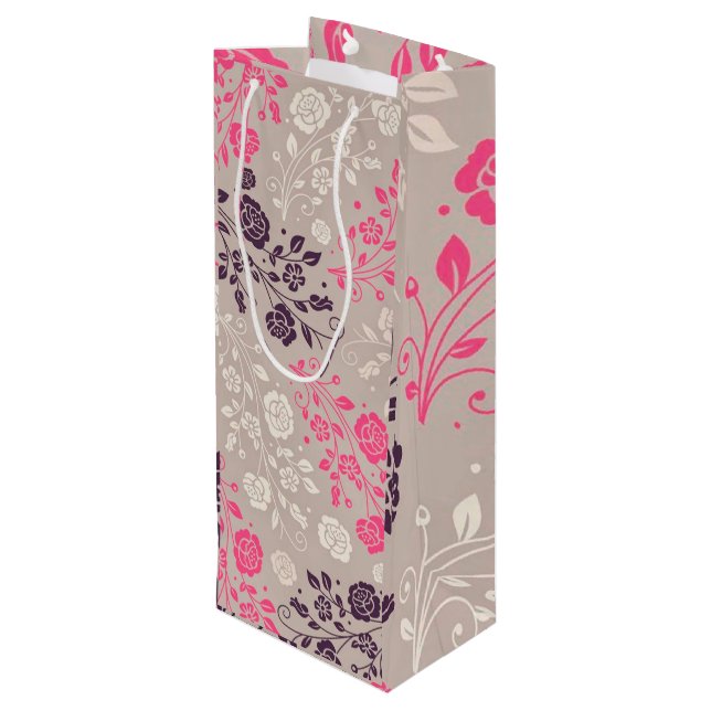 Bolsa Para Vino Lujo floral (Angulo reverso)