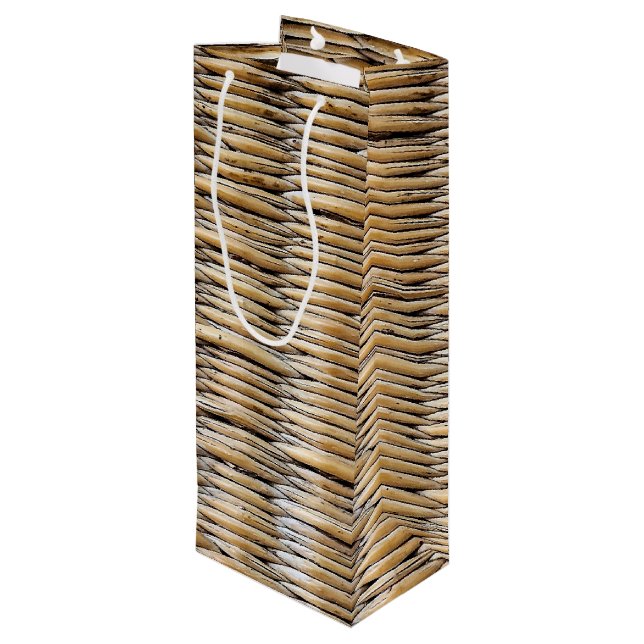 Bolsa Para Vino Macro de tejido de cesta (Angulo reverso)