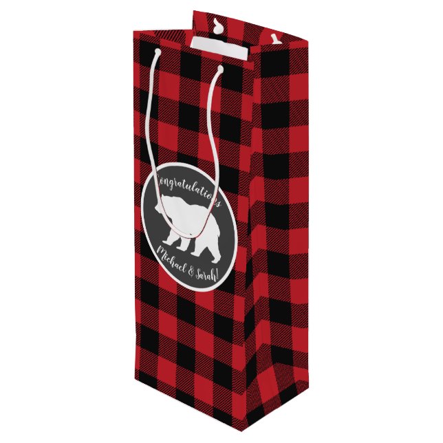 Bolsa Para Vino Mama Bear Baby Shower Woodland Lodge (Angulo reverso)
