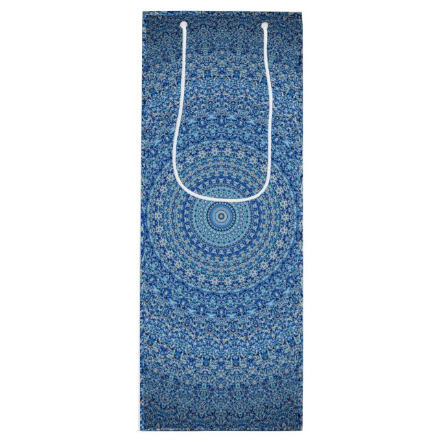 Bolsa Para Vino Mandala azul (Anverso)