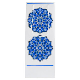 Bolsa Para Vino Mandala en azul