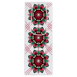 Bolsa Para Vino Mandala Pattern 02 in deep pink Wine Gift Bag