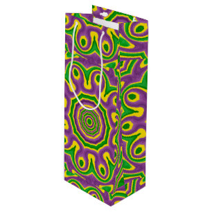Bolsa Para Vino Mandala púrpura amarilla verde del modelo del