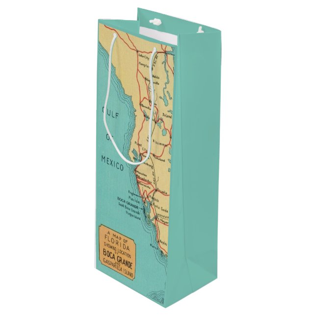 Bolsa Para Vino Mapa de Boca Grande Isla Useppa Vino  (Angulo Anverso)