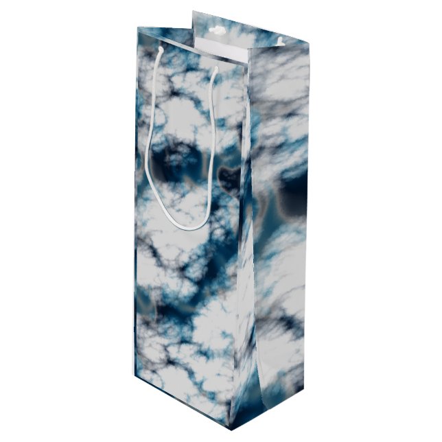 Bolsa Para Vino Marble azul (Angulo Anverso)
