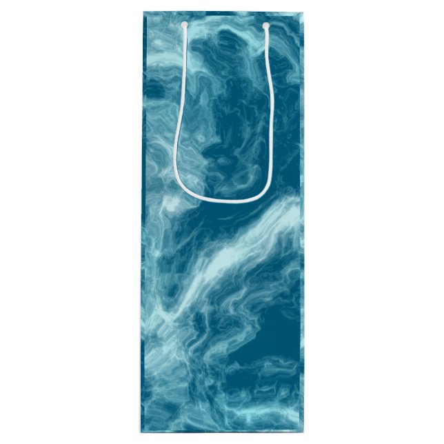 Bolsa Para Vino Marble de agua azul (Anverso)