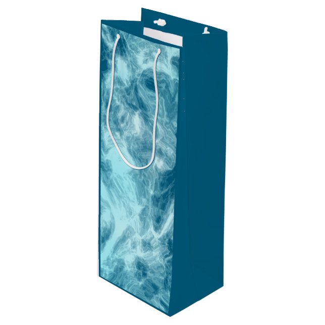 Bolsa Para Vino Marble de agua azul (Angulo Anverso)