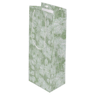Bolsa Para Vino Margarita Floral aterciopelada verde lima