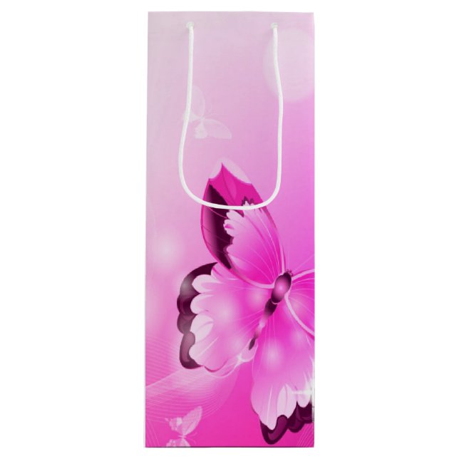 Bolsa Para Vino Mariposa magenta (Anverso)