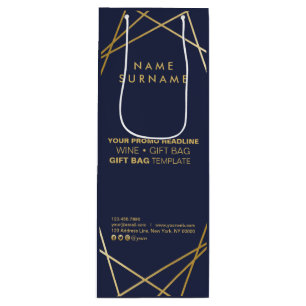 Bolsa Para Vino Márketing promocional geométrico del oro moderno
