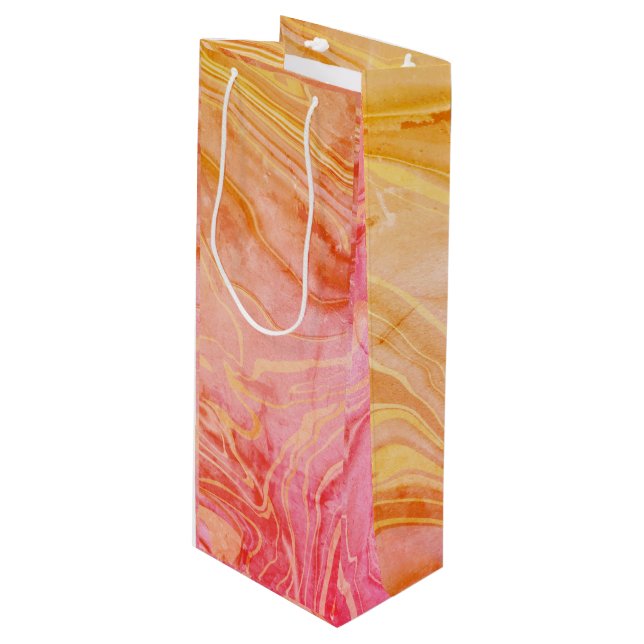 Bolsa Para Vino Mármol Chic Elegante Moderno de Moda (Angulo Anverso)
