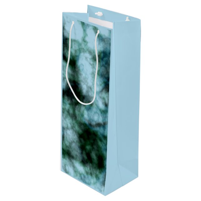 Bolsa Para Vino Mármol verde azul (Angulo Anverso)