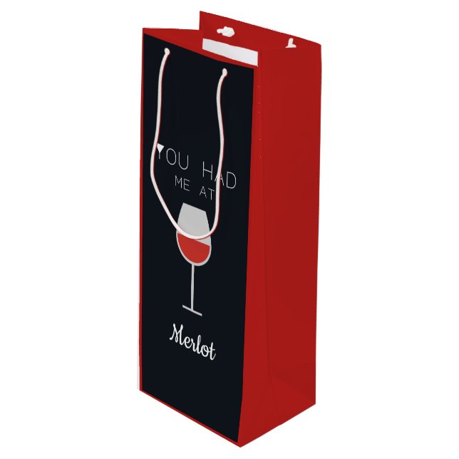 Bolsa Para Vino Me tenías en el mensaje Personalizado de Merlot Wi (Angulo Anverso)