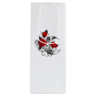 Bolsa Para Vino Media luna mecánica con rosas rojas