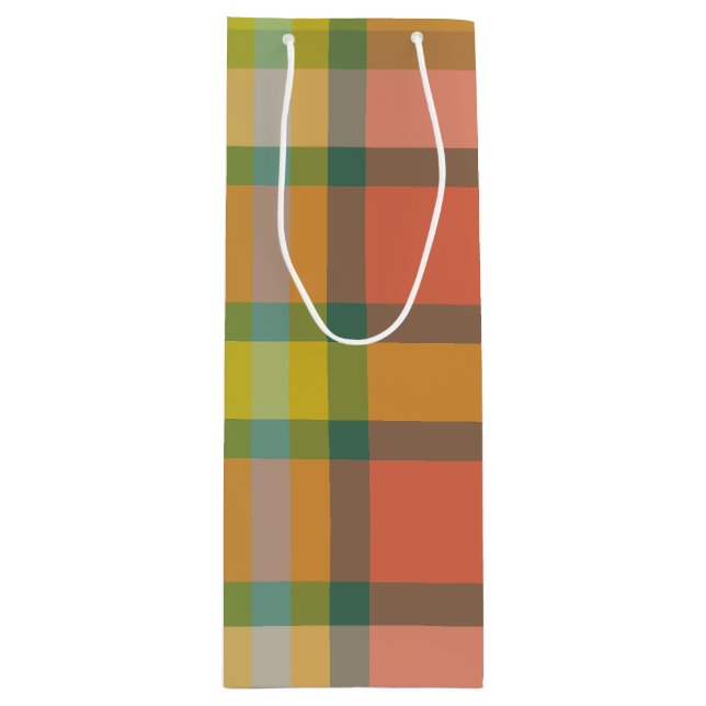 Bolsa Para Vino Melon plaid (Anverso)